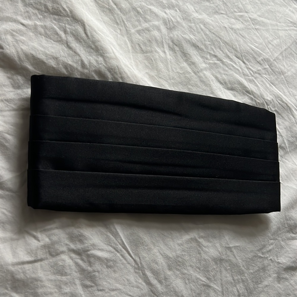 Classic black silk cummerbund